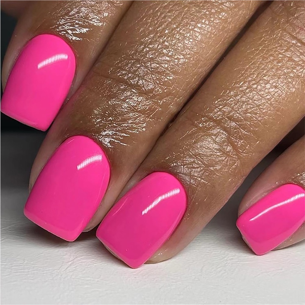 Professional Hot Pink Gel Nail Polish - Vibrant Neon Pink Manicure Color